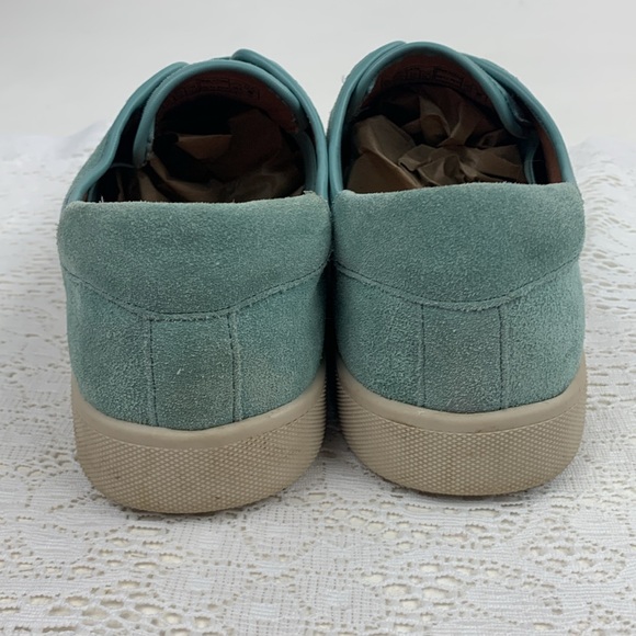 Vionic leather Suede Sneakers Size 8.5 Teal aqua blue green cushioned EUC - Picture 5 of 13